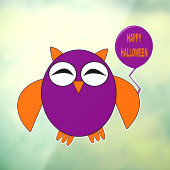 Happy Halloween Party Owl Raamsticker (Vel 3)