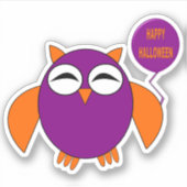 Happy Halloween Party Owl Shaped Sticker (Voorkant)