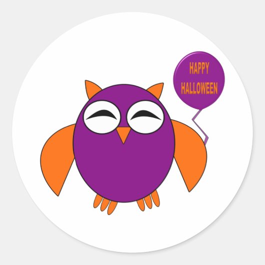 Happy Halloween Party Owl Stickers (Voorkant)
