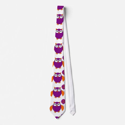Happy Halloween Party Owl Stropdas (Voorkant)
