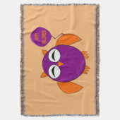 Happy Halloween Party Owl Throw Blanket Deken (Voorkant Verticaal)