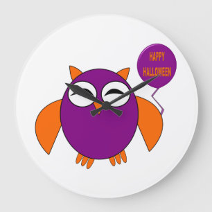 Happy Halloween Party Owl Wall klok