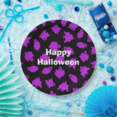 Happy Halloween Party Paarse Ghost Papieren Bordje (Feest)