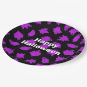 Happy Halloween Party Paarse Ghost Papieren Bordje (Gekanteld)