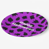 Happy Halloween Party Paarse Ghost Papieren Bordje (Gekanteld)