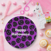 Happy Halloween Party Paarse pomkin Papieren Bordje (Feest)