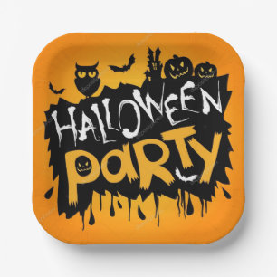 Happy Halloween Party Papieren Bordje