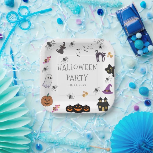 Happy Halloween Party Papieren Bordje (Feest)