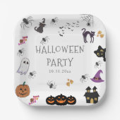 Happy Halloween Party Papieren Bordje (Voorkant)