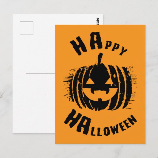 Happy Halloween Party Pumpkin Briefkaart (Voorkant / Achterkant)