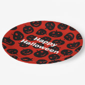 Happy Halloween Party Red Pumpkin Papieren Bordje (Gekanteld)
