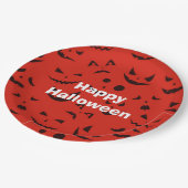 Happy Halloween Party Red Pumpkin Smile Papieren Bordje (Gekanteld)