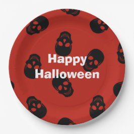 Happy Halloween Party Red Skull Paper Bord