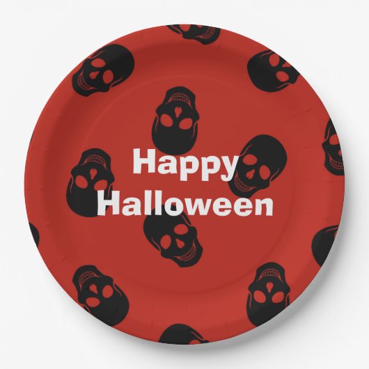 Happy Halloween Party Red Skull Paper Bord (Voorkant)