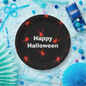 Happy Halloween Party Red Spider Papieren Bordje (Feest)