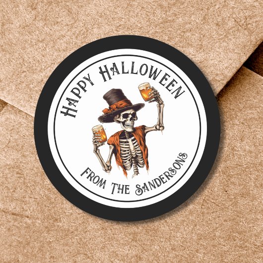 Happy Halloween Party Ronde Sticker