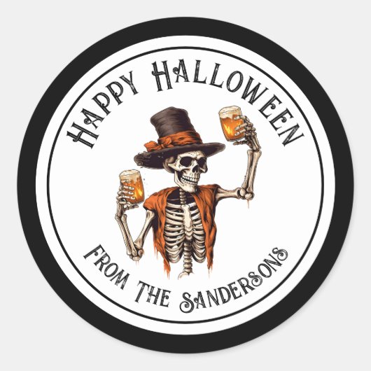 Happy Halloween Party Ronde Sticker (Voorkant)