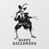 Happy Halloween Party Skelet Gotische Vintage Raamsticker (Vel)
