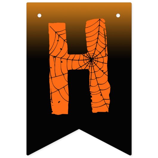 Happy Halloween Party spiderweb spooky typografie Vlaggetjes (Tweede vlag)
