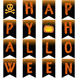 Happy Halloween Party spiderweb spooky typografie Vlaggetjes