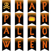 Happy Halloween Party spiderweb spooky typografie Vlaggetjes