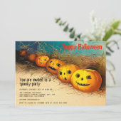 Happy Halloween Party Spooktacular Funny Pumpkins Kaart (Staand voorkant)