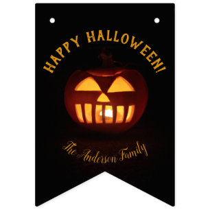 Happy Halloween Party Spooky Oranje Pumpkin Vlaggetjes