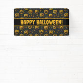 Happy halloween party spooky pompoen cartoon donke spandoek (Insitu)