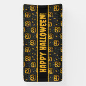 Happy halloween party spooky pompoen cartoon donke spandoek (Verticaal)