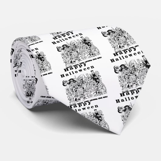 Happy Halloween Party Stropdas (Opgerold)