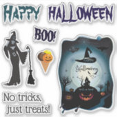 Happy Halloween Party "Trakteer of truc" - Trendy Sticker (Voorkant)