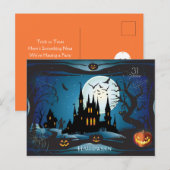 Happy Halloween Party "Treat of Trick" Briefkaart (Voorkant / Achterkant)