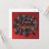 Happy Halloween Party "Treat of Trick" Kaart (Voorkant / Achterkant in situ)