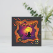 Happy Halloween Party "Treat of Trick" Kaart (Staand voorkant)