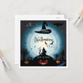 Happy Halloween Party "Treat of Trick" Kaart (Voorkant / Achterkant in situ)