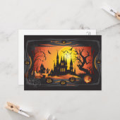 Happy Halloween Party "Treat of Trick" Kaart (Voorkant / Achterkant in situ)