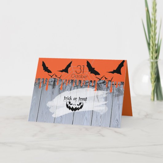 Happy Halloween Party "Treat of Trick" Kaart (Voorkant)