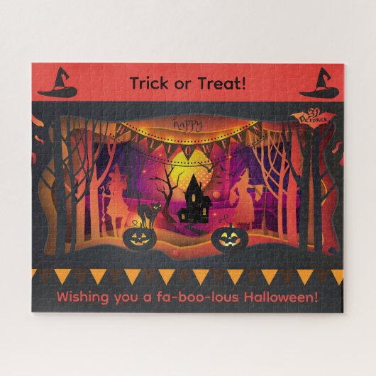 Happy Halloween Party "Treat or Trick" Magic show Legpuzzel (Horizontaal)