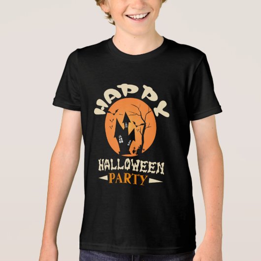 Happy Halloween Party Tri-Blend Shirt (Voorkant)