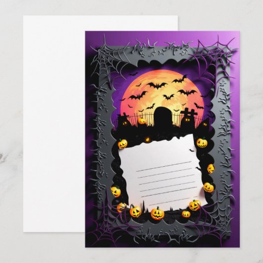 Happy Halloween Party Uitnodiging #9 (Voorkant / Achterkant)