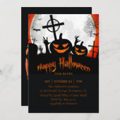happy Halloween party-uitnodiging Aankondiging (Voorkant / Achterkant)