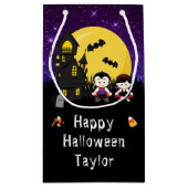 Happy Halloween Party Vampires Paars Klein Cadeauzakje (Achterkant)