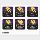 Happy Halloween Party Vampires Paars Vierkante Sticker (Vel)