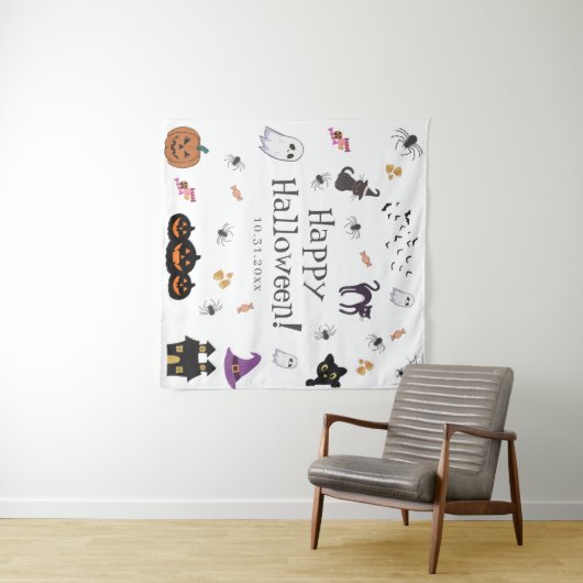 Happy Halloween Party Wandkleed (In Situ (horizontaal))