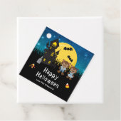 Happy Halloween Party Weerwolf Blauw Bedankjes Labels (In situ)