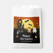 Happy Halloween Party Witch Ghost Sinaasappel Bedankzakje (Voorkant)