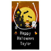 Happy Halloween Party Witch Ghost Sinaasappel Klein Cadeauzakje (Achterkant)