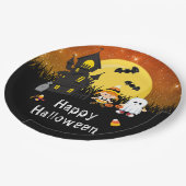 Happy Halloween Party Witch Ghost Sinaasappel Papieren Bordje (Gekanteld)