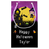 Happy Halloween Party Witch Paars Klein Cadeauzakje (Achterkant)