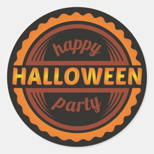 Happy Halloween Party zwart en goud sticker (Voorkant)